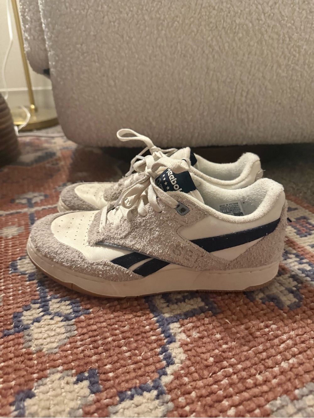 Reebok x Set Active White Leather & Navy Accent Low-Top Sneaker - Picture 2 of 5